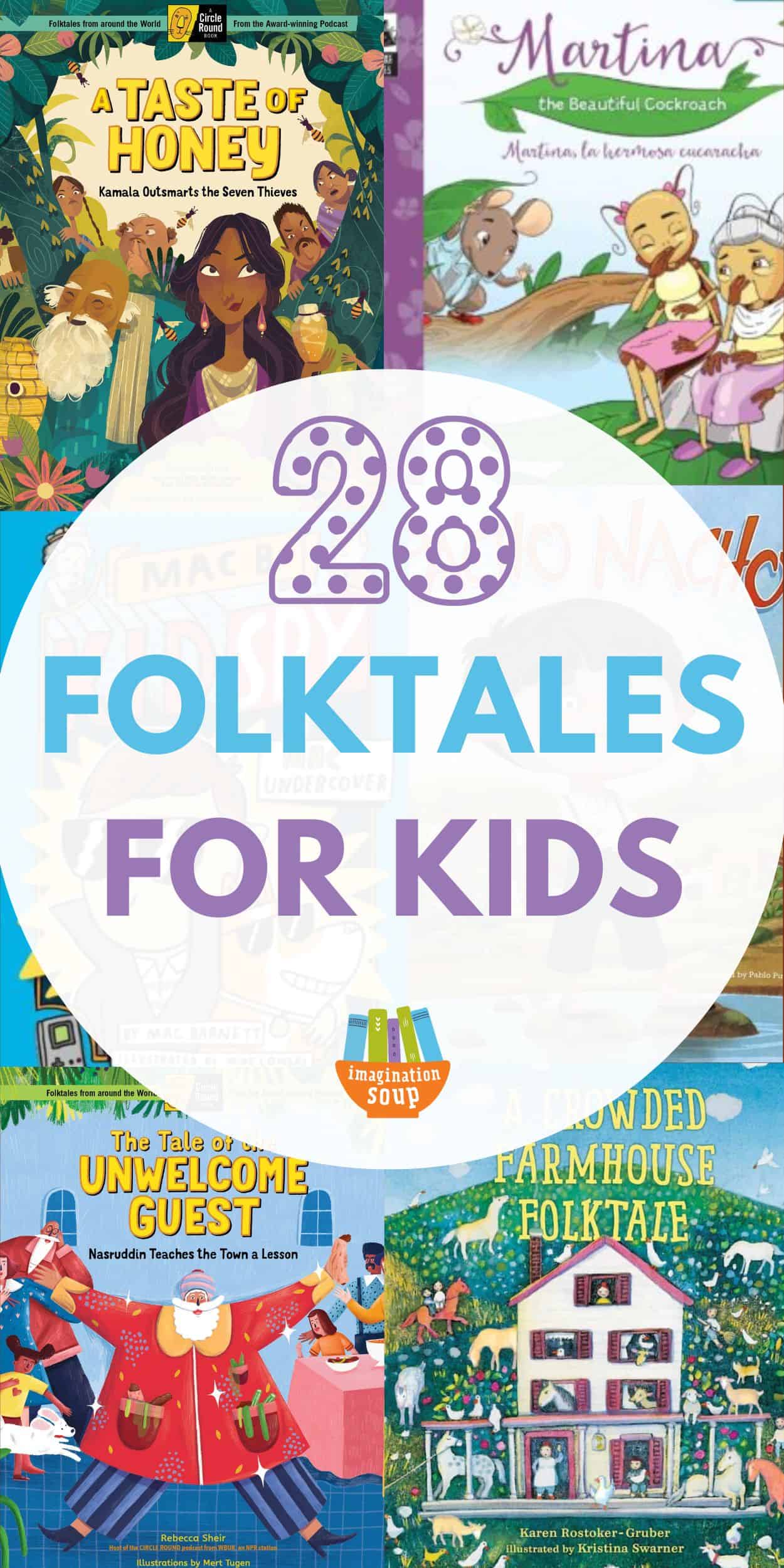 Do your kids know about folktales? These are traditional narrative stories from a culture's oral traditions meant to share values and/or explain something in the natural world or about human nature, often about ordinary people, and can include talking animals like fables. Sometimes folktales contain a wise life lesson at the end, just like a fable does.
